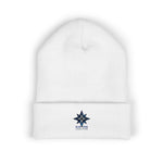 Load image into Gallery viewer, Embroidered North Star Cuffed Beanie — 'Guiding Star' Winter Knit Hat

