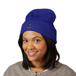 Load image into Gallery viewer, Embroidered North Star Cuffed Beanie — 'Guiding Star' Winter Knit Hat
