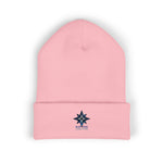 Load image into Gallery viewer, Embroidered North Star Cuffed Beanie — 'Guiding Star' Winter Knit Hat
