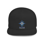 Load image into Gallery viewer, Flat Bill Snapback Hat — Blue Star Constellation Logo Cap
