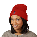 Load image into Gallery viewer, Embroidered North Star Cuffed Beanie — 'Guiding Star' Winter Knit Hat
