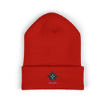 Load image into Gallery viewer, Embroidered North Star Cuffed Beanie — 'Guiding Star' Winter Knit Hat
