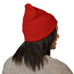 Load image into Gallery viewer, Embroidered North Star Cuffed Beanie — 'Guiding Star' Winter Knit Hat
