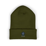 Load image into Gallery viewer, Embroidered North Star Cuffed Beanie — 'Guiding Star' Winter Knit Hat
