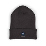 Load image into Gallery viewer, Embroidered North Star Cuffed Beanie — 'Guiding Star' Winter Knit Hat
