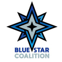 Blue Star Coalition logo featuring a stylized multi-pointed star in shades of blue, gray, black, and white, with the text 'BLUE STAR COALITION' below on a plain white background.