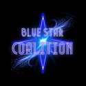 A glowing neon-style graphic on a black background with the words 